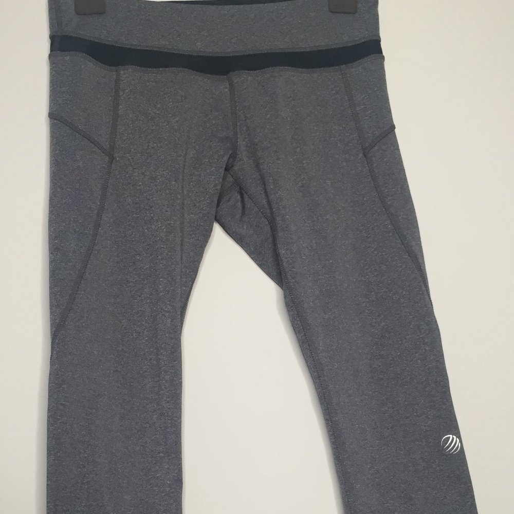 MPG Grey/Blue Capri Active Leggings size Small